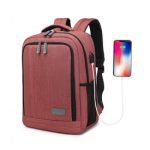 EM2111S – Kono Multi-Compartment Backpack with USB Port – Claret