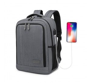 EM2111S - Kono Multi-Compartment Backpack with USB Port - Grey