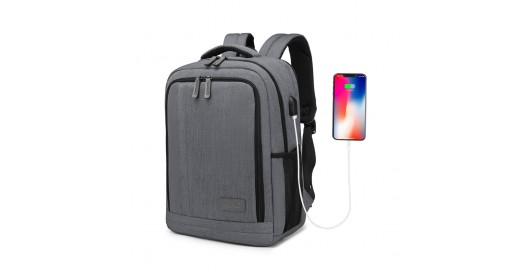 EM2111S - Kono Multi-Compartment Backpack with USB Port - Grey