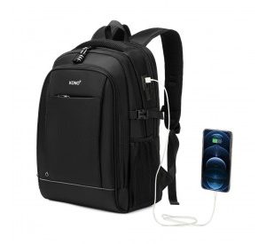 EM2130 - Kono Functional Travel Backpack With USB Charging Port - Black