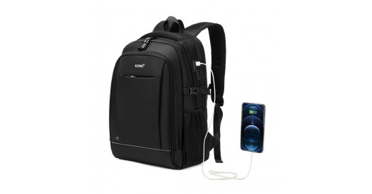 EM2130 - Kono Functional Travel Backpack With USB Charging Port - Black
