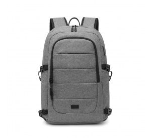 EM2347 - Kono Multi-Compartment Water-Resistant Backpack With USB Charging Port - Grey