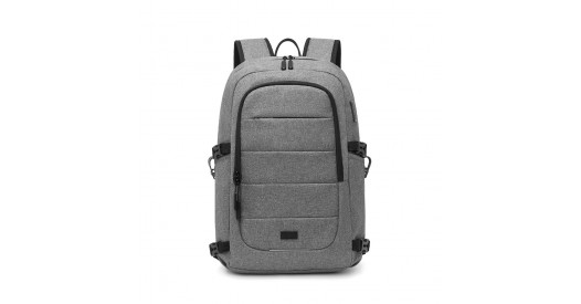 EM2347 – Kono Multi-Compartment Water-Resistant Backpack With USB Charging Port – Grey
