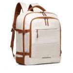 EM2413 – Kono Premium Carry-On Travel Backpack with Suitcase-Style Opening Multi-Level High-Capacity Cabin Bag – Beige And Brown