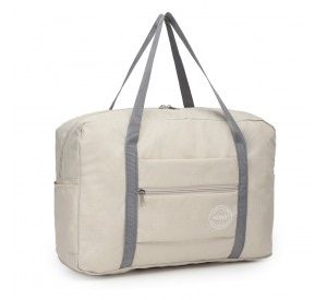EQ2256 - Kono Foldable Waterproof Storage Travel Handbag - Beige