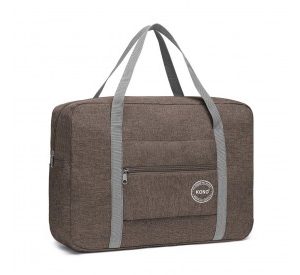 EQ2256 - Kono Foldable Waterproof Storage Travel Handbag - Brown