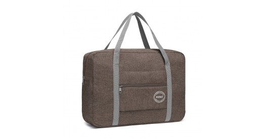 EQ2256 - Kono Foldable Waterproof Storage Travel Handbag - Brown