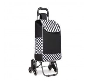 EQ2259 - Kono 6 Wheel Push Shopping Trolley - Black