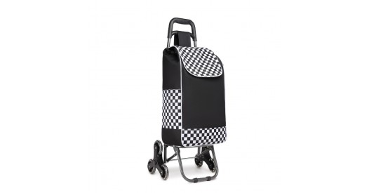 EQ2259 – Kono 6 Wheel Push Shopping Trolley – Black