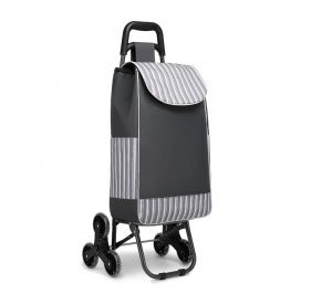 EQ2259 - Kono 6 Wheel Push Shopping Trolley - Grey