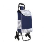 EQ2259 – Kono 6 Wheel Push Shopping Trolley – Navy