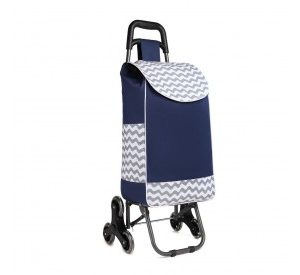 EQ2259 - Kono 6 Wheel Push Shopping Trolley - Navy