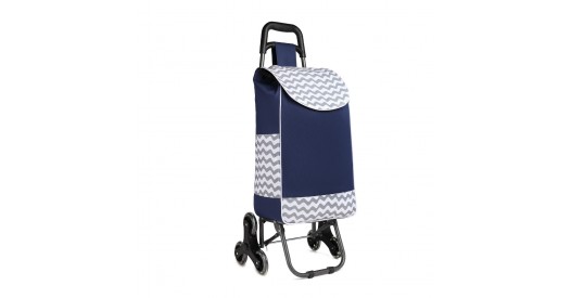 EQ2259 - Kono 6 Wheel Push Shopping Trolley - Navy