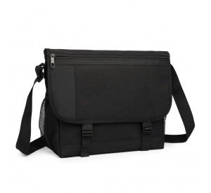EQ2260 - Kono High Security Messenger Bag Satchel Shoulder Bag - Black