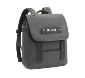 EQ2327 - Kono PVC Coated Water-resistant Streamlined And Innovative Flap Backpack - Grey