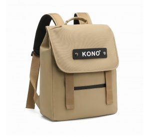 EQ2327 - Kono PVC Coated Water-resistant Streamlined And Innovative Flap Backpack - Khaki