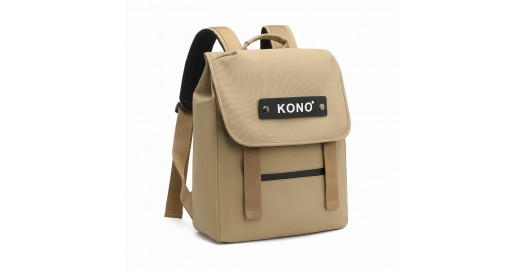 EQ2327 – Kono PVC Coated Water-resistant Streamlined And Innovative Flap Backpack – Khaki
