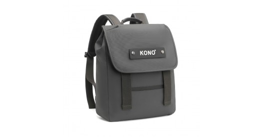 EQ2327 - Kono PVC Coated Water-resistant Streamlined And Innovative Flap Backpack - Grey