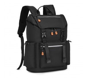 EQ2404 - Kono Advanced Leisure Backpack with Reflective Safety Features USB Charging and Dedicated Laptop Sleeve - Black
