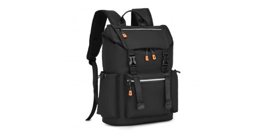 EQ2404 – Kono Advanced Leisure Backpack with Reflective Safety Features USB Charging and Dedicated Laptop Sleeve – Black