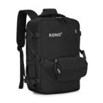EQ2406 – Kono Ultimate Traveler’s Backpack with Detachable Waist Pack and Integrated USB/Type-C Charging Ports – Black