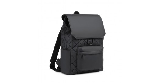 ET2417 - Kono Water-Resistant Urban Geometric Backpack With Laptop Compartment - Black