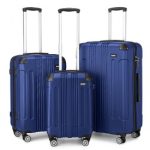 K1777-1L – Kono 19/24/28 Inch 3 Piece Set ABS Lightweight Compact Hard Shell Travel Luggage – Navy