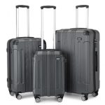 K1777-1L – Kono 19/24/28 Inch 3 Piece Set ABS Lightweight Compact Hard Shell Travel Luggage – Grey