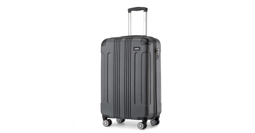 K1777-1L - Kono 19 Inch ABS Lightweight Compact Hard Shell Cabin Suitcase Travel Carry-On Luggage - Grey
