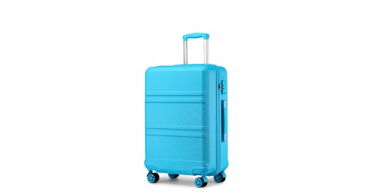 K1871-1L - Kono ABS 20 Inch Sculpted Horizontal Design Cabin Luggage - Blue