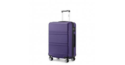 K1871-1L - Kono ABS 20 Inch Sculpted Horizontal Design Cabin Luggage - Purple