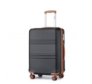 K1871-1L - Kono ABS 24 Inch Sculpted Horizontal Design Suitcase - Black And Brown