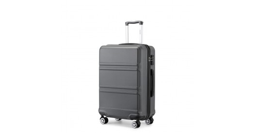 K1871-1L - Kono ABS 24 Inch Sculpted Horizontal Design Suitcase - Grey