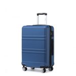 K1871-1L – Kono ABS 24 Inch Sculpted Horizontal Design Suitcase – Navy Blue