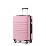 K1871-1L – Kono ABS 24 Inch Sculpted Horizontal Design Suitcase – Pink