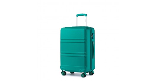 K1871-1L - Kono ABS 24 Inch Sculpted Horizontal Design Suitcase - Teal