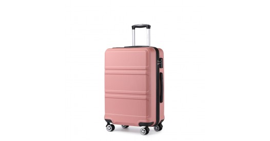 K1871-1L - Kono ABS 28 Inch Sculpted Horizontal Design Suitcase - Nude