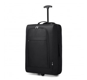 K1873-2 - Kono CABIN SIZE SOFT SHELL HAND LUGGAGE - BLACK