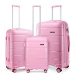 K1997L – KONO 20-24-28” HARD SHELL PP SUITCASE SET – PINK