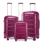 K1997L – KONO 20-24-28” HARD SHELL PP SUITCASE SET – PURPLE