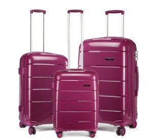 K1997L - KONO 20-24-28” HARD SHELL PP SUITCASE SET - PURPLE