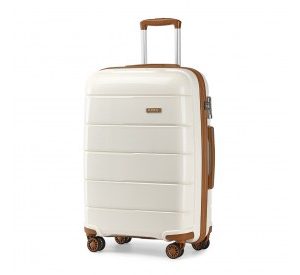 K1997L - KONO 24 INCH HARD SHELL PP SUITCASE - CREAM