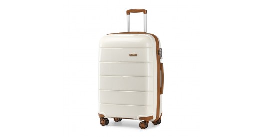 K1997L - KONO 24 INCH HARD SHELL PP SUITCASE - CREAM