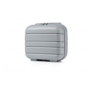 K2091L - Kono 14 Inch Multi Texture Hard Shell PP Vanity Case - Classic Collection - Grey