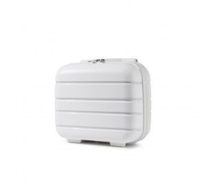 K2091L - Kono 14 Inch Multi Texture Hard Shell PP Vanity Case - Classic Collection - White