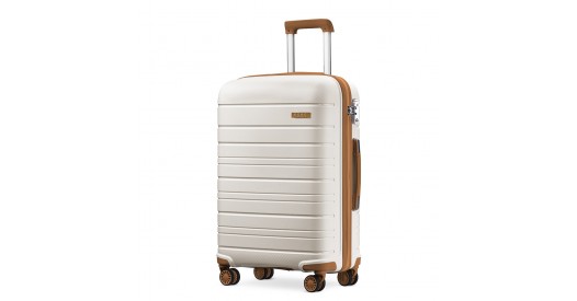 K2091L - Kono 24 Inch Multi Texture Hard Shell PP Suitcase - Classic Collection - Cream