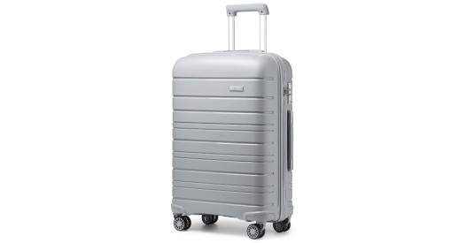 K2091L - Kono 24 Inch Multi Texture Hard Shell PP Suitcase - Classic Collection - Grey