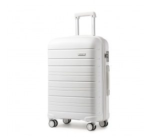 K2091L - Kono 24 Inch Multi Texture Hard Shell PP Suitcase - Classic Collection - White