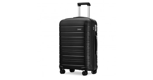 K2091L - Kono 24 Inch Multi Texture Hard Shell PP Suitcase - Classic Collection - Black