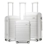 K2091L – Kono Multi Texture Hard Shell PP Suitcase 3 Pieces Set – Classic Collection – White